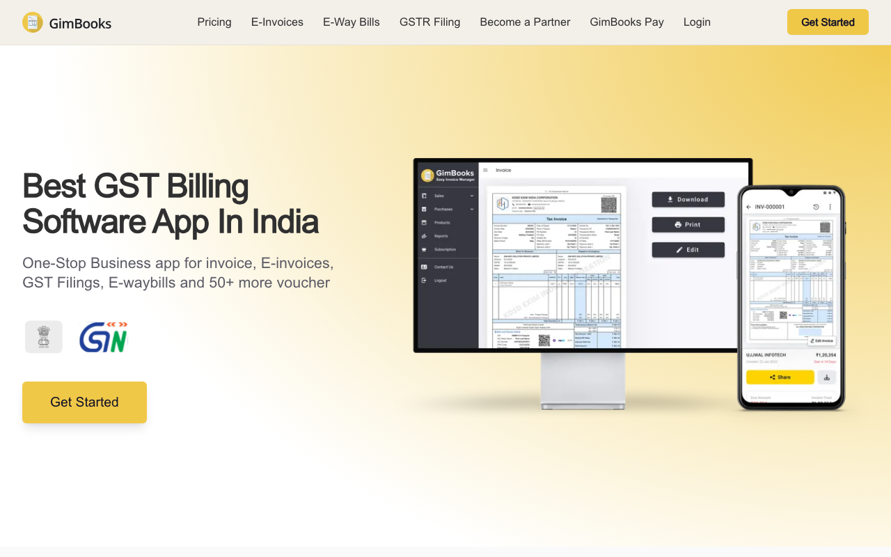 GimBooks GST billing app